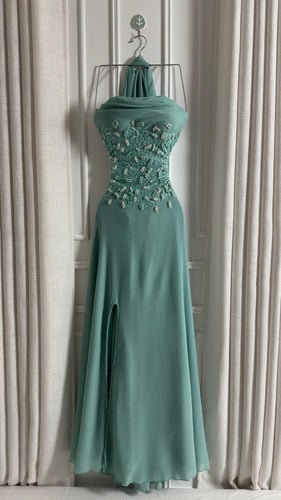 فستان سهرة تيفاني سترابلس جورجيت مطرّز