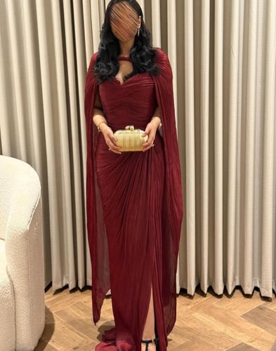 فستان سواريه فاخر بخامة الكرنكل اللامعة