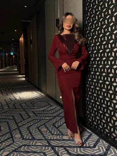 فستان ناعم عنابي هاي نك بوليسيه بأكمام طويلة