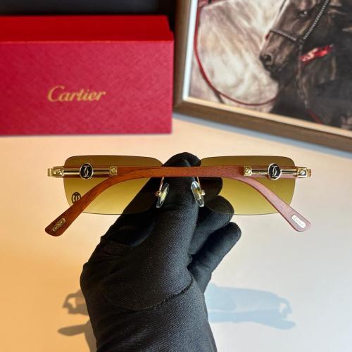 كارتيه-ذراع خشبي عدسة بني