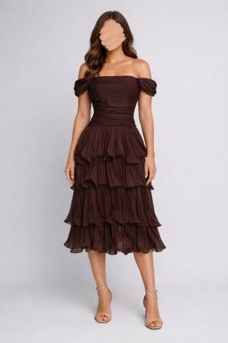 فستان بني أنيق