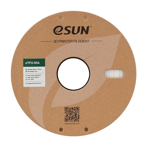 eSun eTPU-95A (White) 1.75mm 3D Filament 1KG