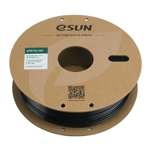 eSun ePETG+HS (Solid Black) 1.75mm 3D Filament 1KG