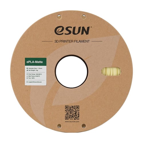 eSun ePLA-Matte (Almond Yellow) 1.75mm 3D Filament...