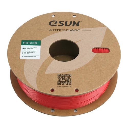 eSun ePETG+HS (Solid Red) 1.75mm 3D Filament 1KG