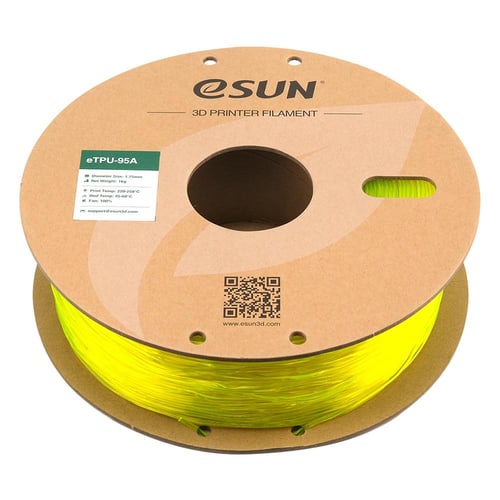eSun eTPU-95A (Transparent Yellow) 1.75mm 3D Filam...