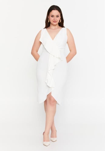 Sleeveless Midi Viscose Column Plus Size Casual Dr...