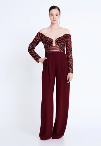 Off Shoulder Viscose Regular Fit Regular Evening J...