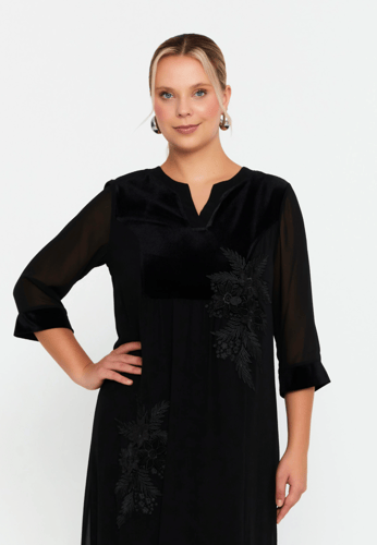 Mid-Length Midi Chiffon Column Plus Size Casual Dr...