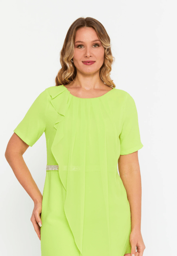 Short Sleeve Midi Viscose Column Plus Size Evening...