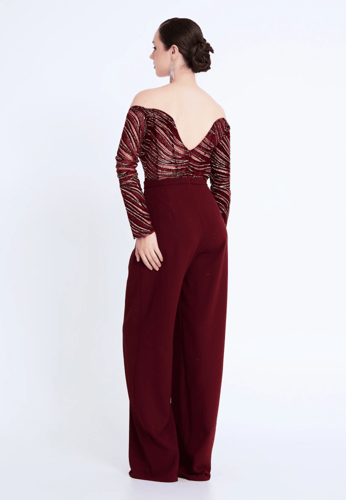 Off Shoulder Viscose Regular Fit Regular Evening J...
