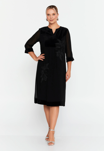 Mid-Length Midi Chiffon Column Plus Size Casual Dr...
