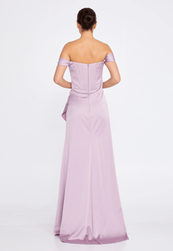 Off Shoulder Maxi Satin Column Regular Wedding Gue...