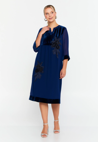 Mid-Length Midi Chiffon Column Plus Size Casual Dr...