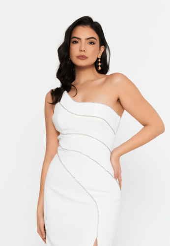 Off Shoulder Viscose Regular Fit Regular Evening J...