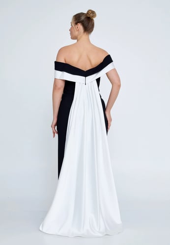 Off Shoulder Viscose Regular Fit Regular Evening J...