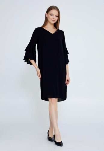 Mid-Length Midi Chiffon Column Plus Size Casual Dr...