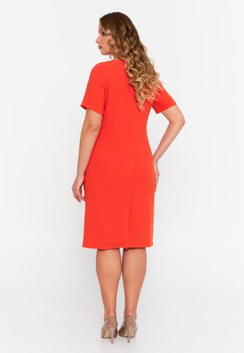 Short Sleeve Midi Viscose Column Plus Size Evening...