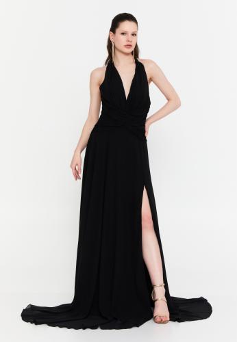 Sleeveless Maxi Chiffon Column Regular Wedding Guest Dress ALN1914