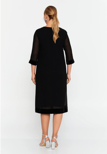Mid-Length Midi Chiffon Column Plus Size Casual Dr...