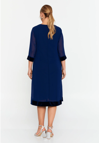 Mid-Length Midi Chiffon Column Plus Size Casual Dr...