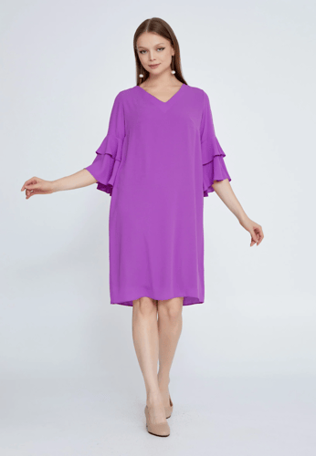 Mid-Length Midi Chiffon Column Plus Size Casual Dr...