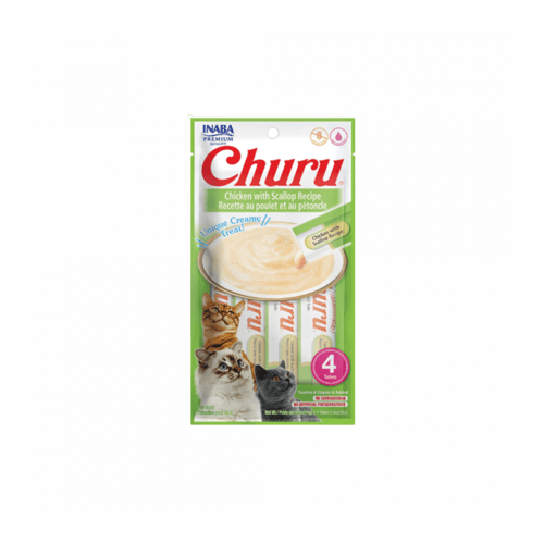 Inaba Churu - Cat Purée Treats with Chicken & Scal...