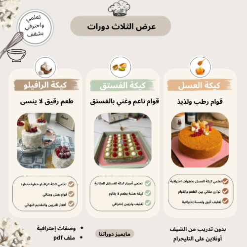 باقة الكيك للثلاث دورات