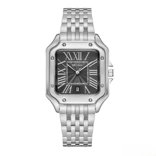 Classic men's watch with a square black dial