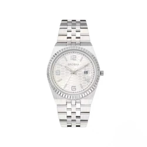 Men's watch with a metal bracelet and round dial
