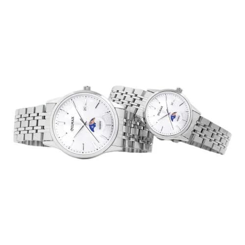 Linked Metal Bracelet Couple Watch Set