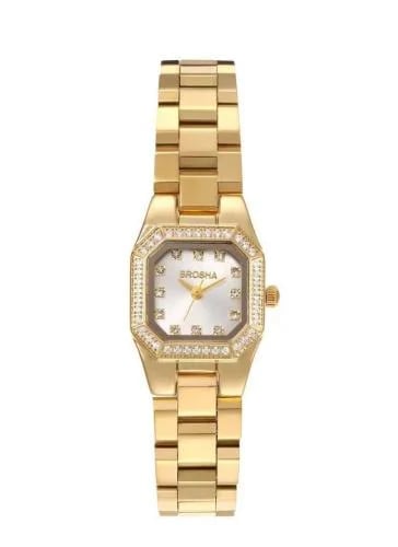 Women's wristwatch with a square dial and a metal link bracelet — multiple color options