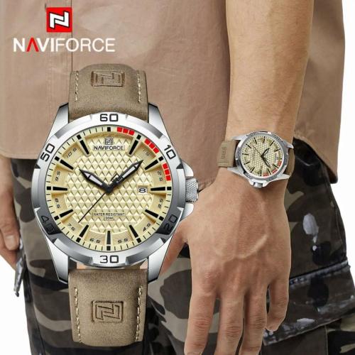Men's watch — leather and silicone straps