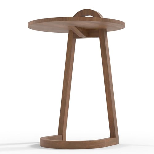 طاولة قهوه جانبية خشب دائرية تصميم (خاص)