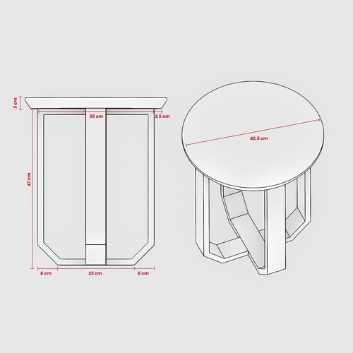 طاولة جانبية خشب طبيعي دائرية تصميم خاص وحديث