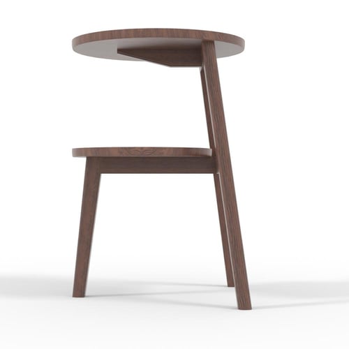 طاولة جانبية رفين خشب طبيعي دائرية تصميم (خاص)