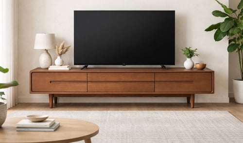 طاوله تلفزيون TV بتصميم مودرن خشب بالكامل
