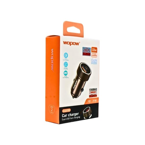 شاحن سيارة سريع 33 واط بمنفذي USB-C و USB-A – WOPO...