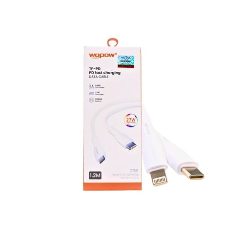 كيبل شحن Wopow Type-C إلى Lightning 27W بطول 1.2م