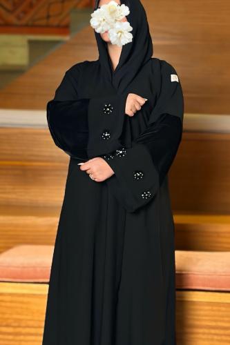 Black abaya with a flared story