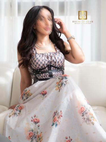 A delicate floral dress with a modern touch