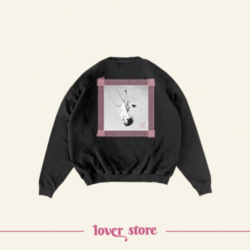 lace album cover embroidered crewneck