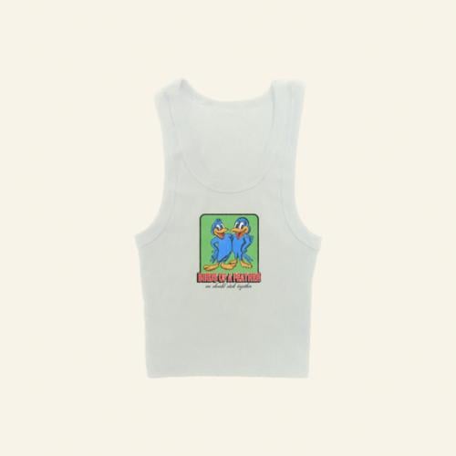 BIRDS OF A FEATHER WHITE TANK