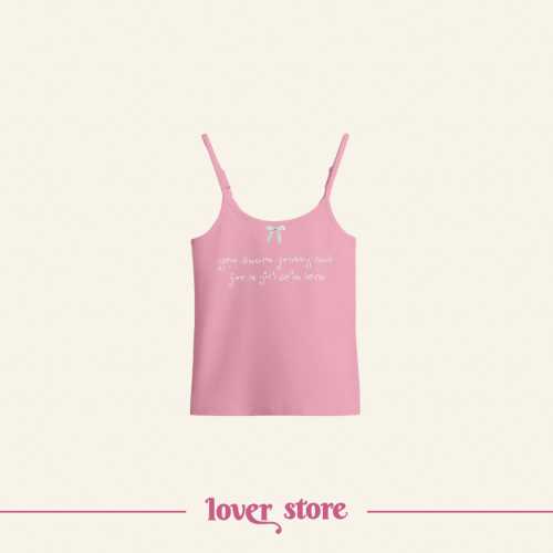 album embroidered women's spaghetti strap tank