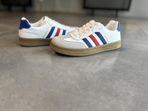 حذاء رياضي كلاسيكي أبيض للرجال - أحذية رياضية أنيق...