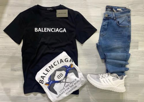 بنطلون جنز + تيشيرت اسود