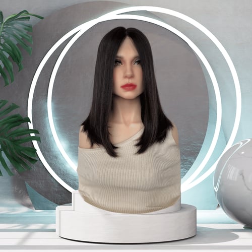 باروكة اسود مع هايلايت بني غامق و عسلي