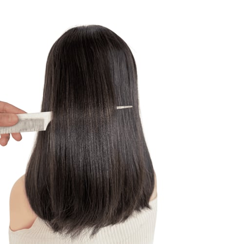 باروكة اسود مع هايلايت بني غامق و عسلي