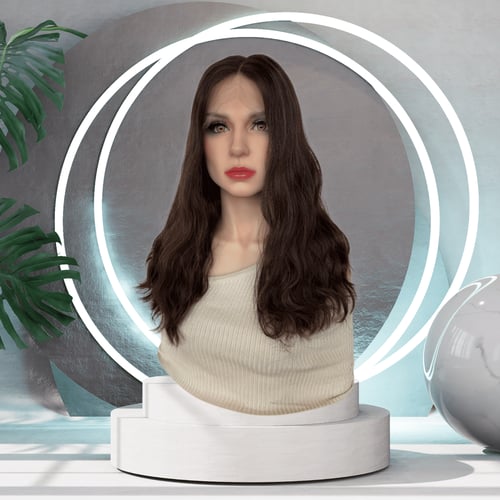 باروكة بني غامق مع هايلايت عسلي