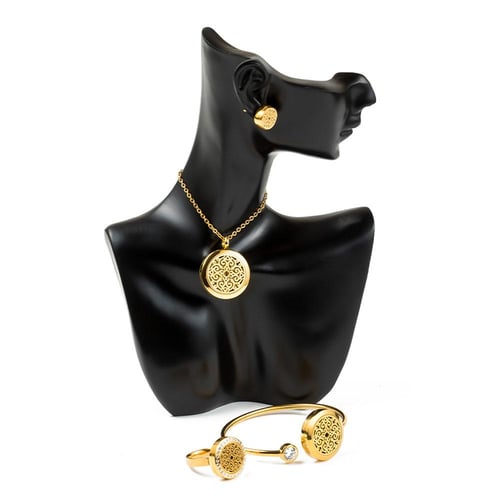 طقم دهن العود لون ذهبي